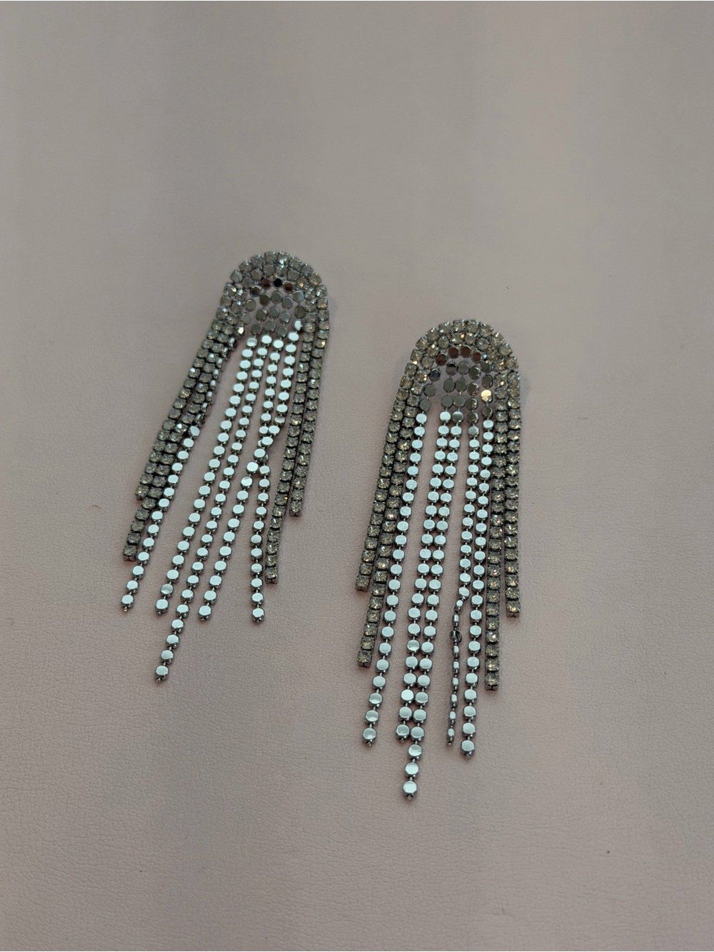 Express Crystal Fringe Drop Earrings - Silver Tone